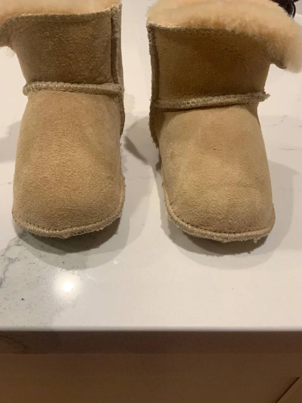 UGG Baby Brown Suede Shearling-Lined Boots M 4/5